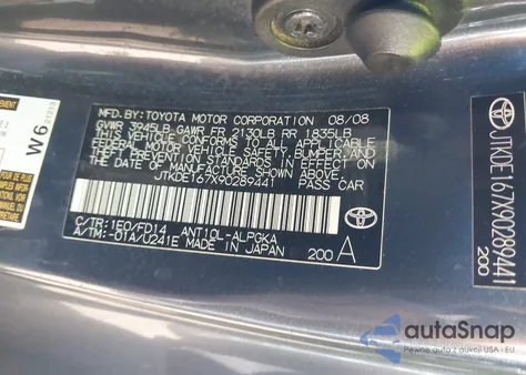 2009 Scion Tc из США, поврежденный, VIN JTKDE167X90289441